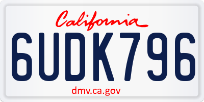 CA license plate 6UDK796