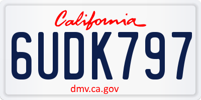 CA license plate 6UDK797
