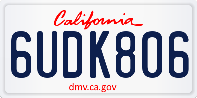 CA license plate 6UDK806