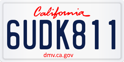 CA license plate 6UDK811