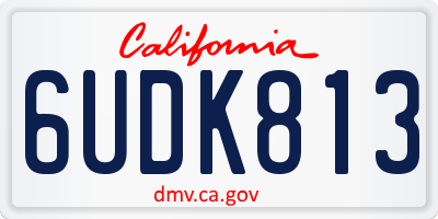 CA license plate 6UDK813