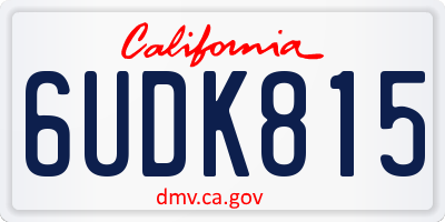CA license plate 6UDK815