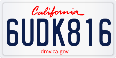 CA license plate 6UDK816