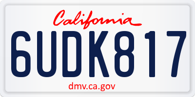 CA license plate 6UDK817