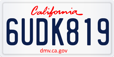 CA license plate 6UDK819
