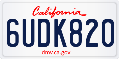 CA license plate 6UDK820