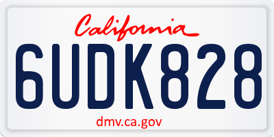 CA license plate 6UDK828