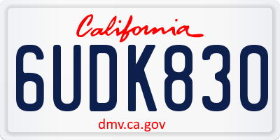 CA license plate 6UDK830
