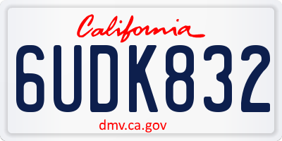 CA license plate 6UDK832