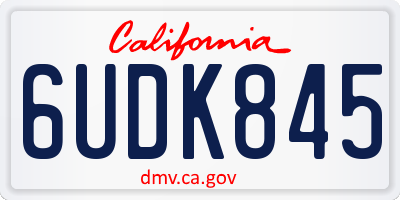 CA license plate 6UDK845