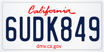 CA license plate 6UDK849