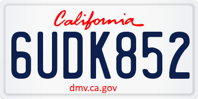 CA license plate 6UDK852