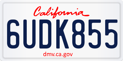 CA license plate 6UDK855