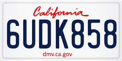 CA license plate 6UDK858