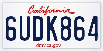 CA license plate 6UDK864