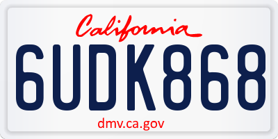 CA license plate 6UDK868