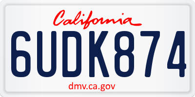 CA license plate 6UDK874