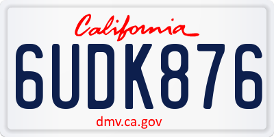 CA license plate 6UDK876