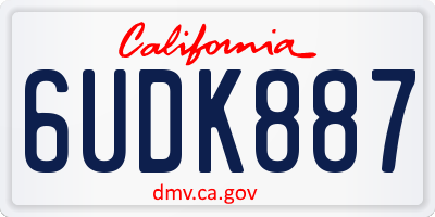 CA license plate 6UDK887