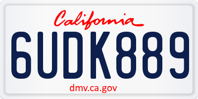 CA license plate 6UDK889