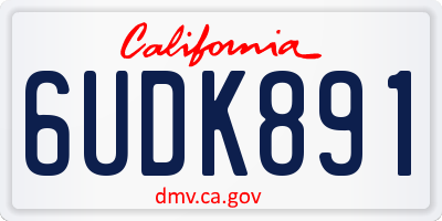 CA license plate 6UDK891