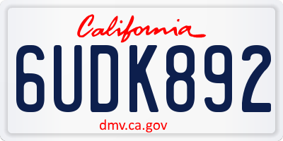 CA license plate 6UDK892