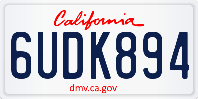 CA license plate 6UDK894