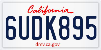 CA license plate 6UDK895