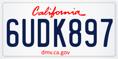 CA license plate 6UDK897