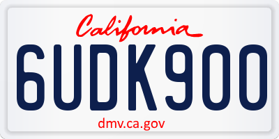 CA license plate 6UDK900