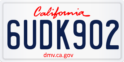 CA license plate 6UDK902