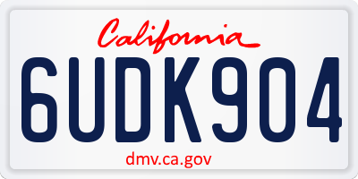 CA license plate 6UDK904