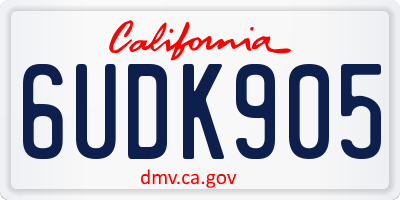 CA license plate 6UDK905