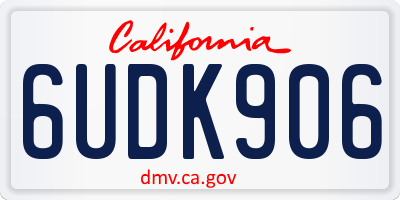 CA license plate 6UDK906