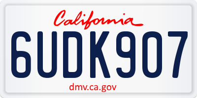 CA license plate 6UDK907