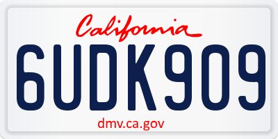 CA license plate 6UDK909