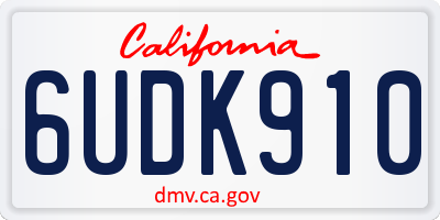 CA license plate 6UDK910