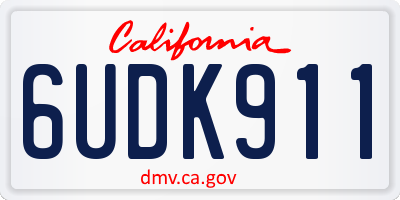 CA license plate 6UDK911