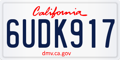 CA license plate 6UDK917