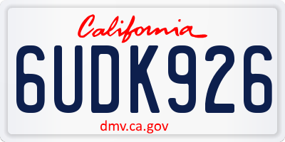 CA license plate 6UDK926
