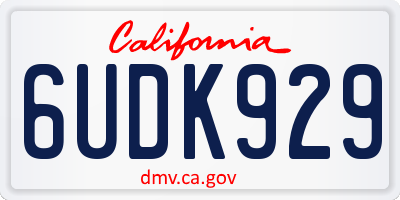 CA license plate 6UDK929