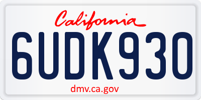 CA license plate 6UDK930