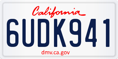 CA license plate 6UDK941
