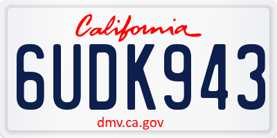 CA license plate 6UDK943