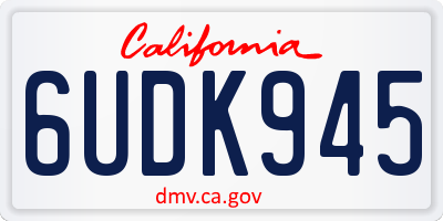 CA license plate 6UDK945
