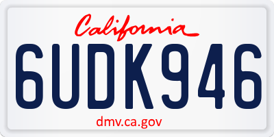 CA license plate 6UDK946