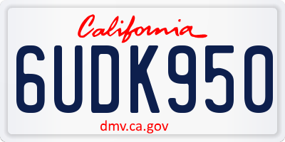 CA license plate 6UDK950