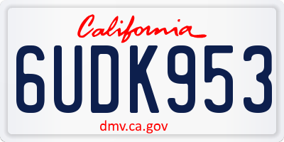CA license plate 6UDK953