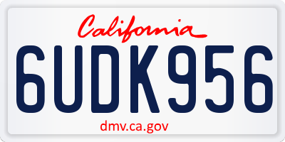 CA license plate 6UDK956