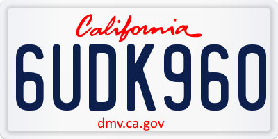 CA license plate 6UDK960